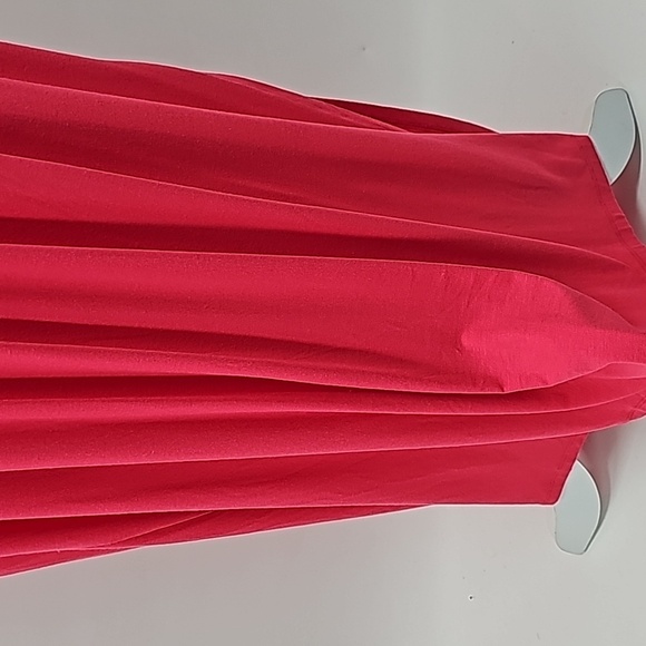 AS Vibrant Coral Shoulder Exposing Halter Sleeveless Fit & Flare Dress - Picture 6 of 12